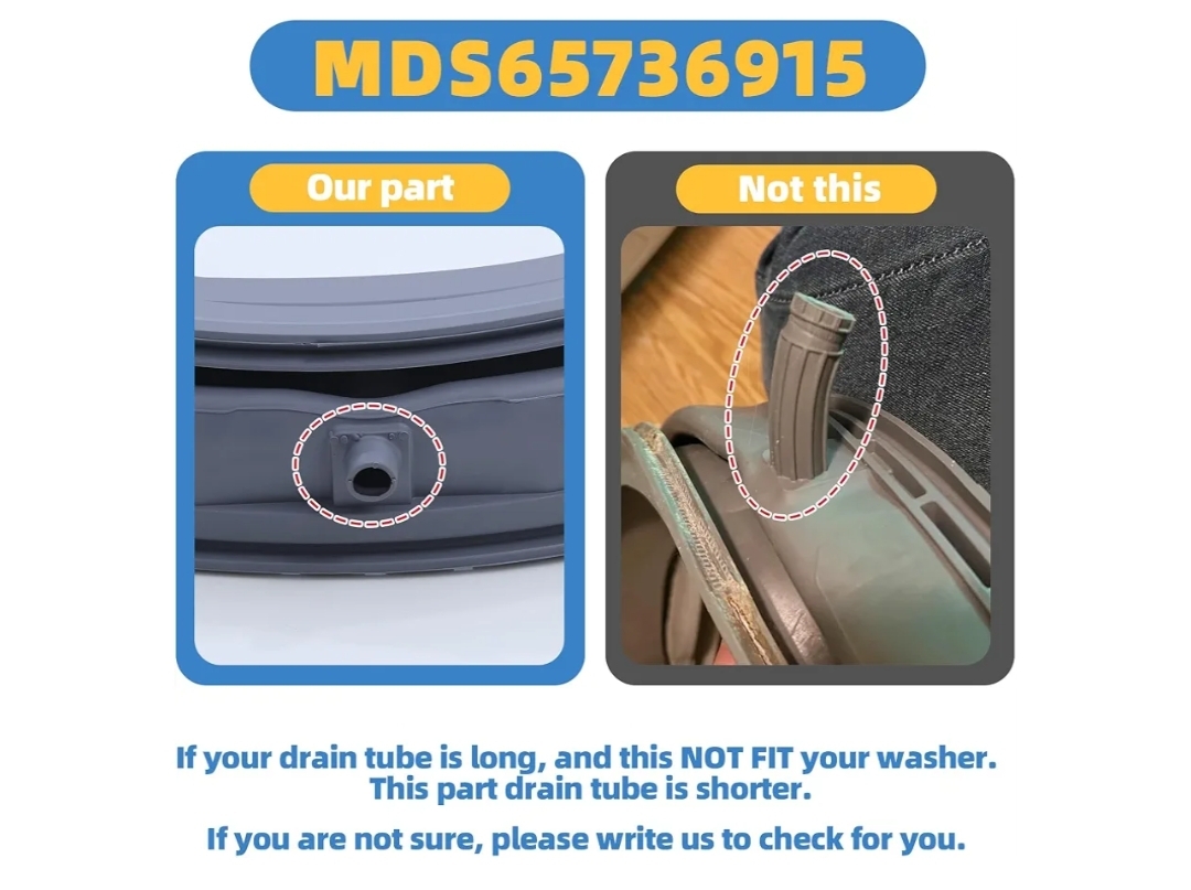 WM3400CW/00 Door Gasket For WM3400CW/00 Washer Door Boot WM3700HWA/03 WM3600HWA/00/03 MDS65736915 Door Gasket Seal Parts,Front Load Washer Door Seal Replaces 4964148, EAP12748962 - Image 6