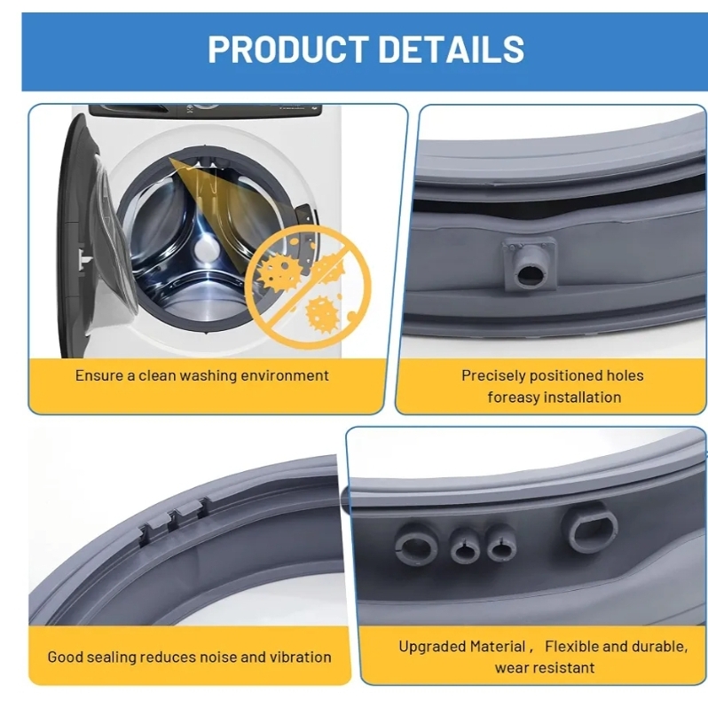 WM3400CW/00 Door Gasket For WM3400CW/00 Washer Door Boot WM3700HWA/03 WM3600HWA/00/03 MDS65736915 Door Gasket Seal Parts,Front Load Washer Door Seal Replaces 4964148, EAP12748962 - Image 9