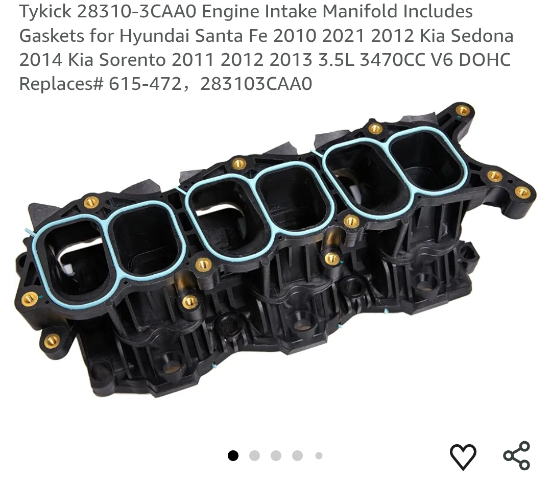 28310-3CAA0 Engine Intake Manifold Includes Gaskets for Hyundai & Kia