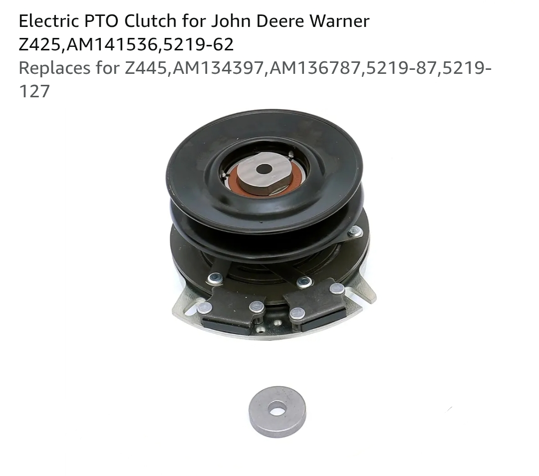 Electric PTO Clutch for John Deere Warner Z425, AM141536, 5219-62