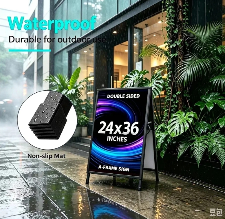 Heavy Duty Slide-in Folding Sandwich Board A-Frame Sidewalk Sign 24x36 Inch - Image 11