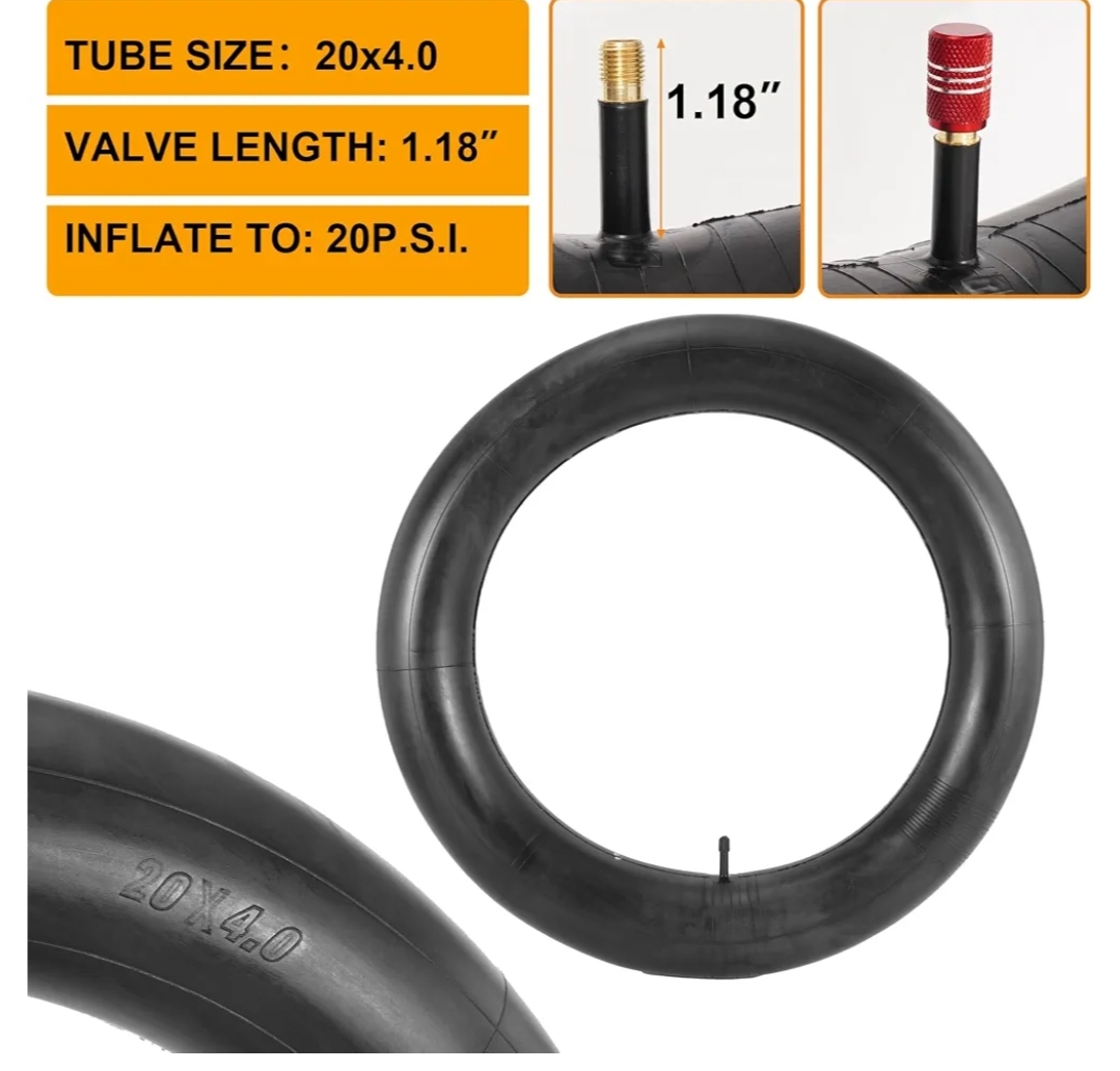 98-406 20x4.0 Fat Tire and Tube for E-Bike, MTB- 1/2Pack-Black - Image 7