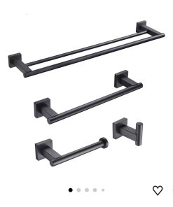 Matte Black 4-Piece Bathroom Hardware Kit Set Stainless Steel Wall Mount