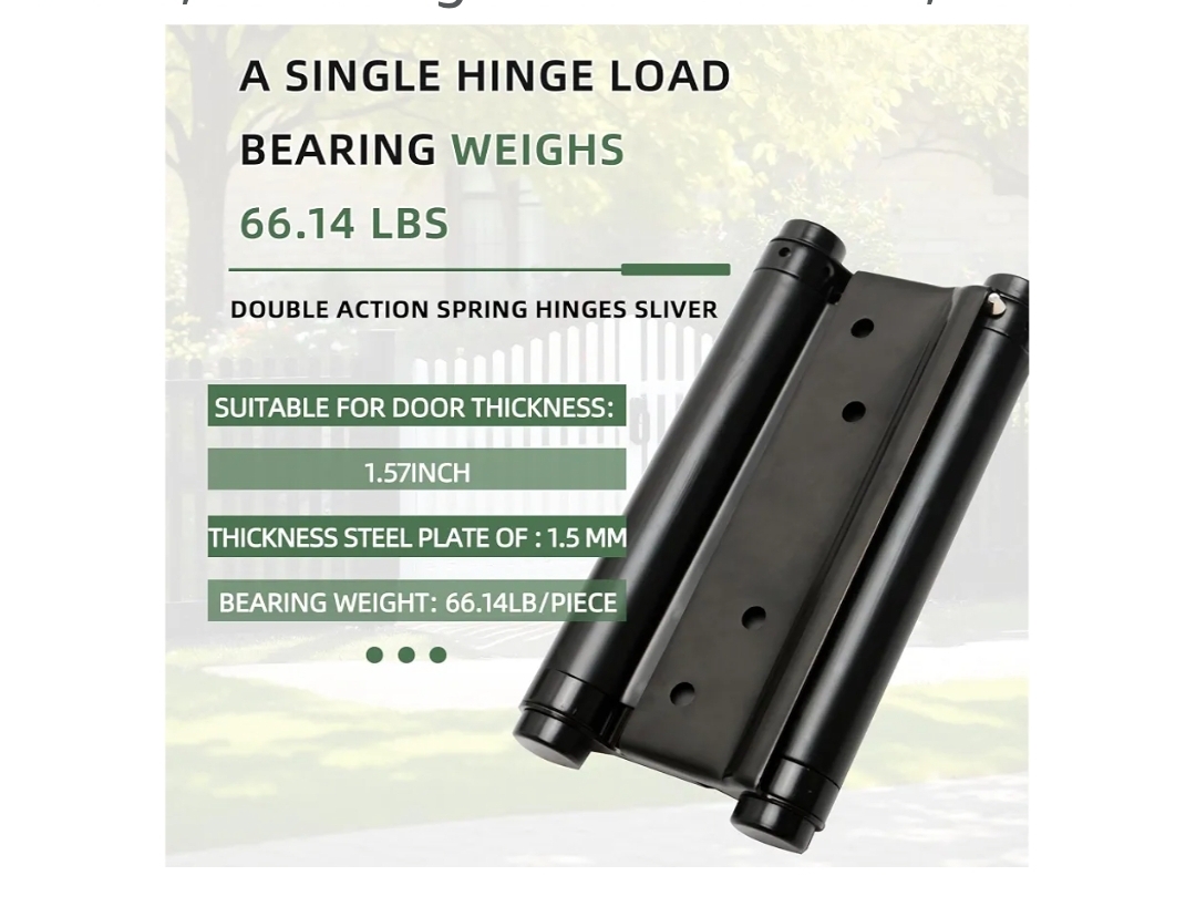 4pk 6 inch Double Action Spring Hinges, Self Closing Door Hinges - Image 5