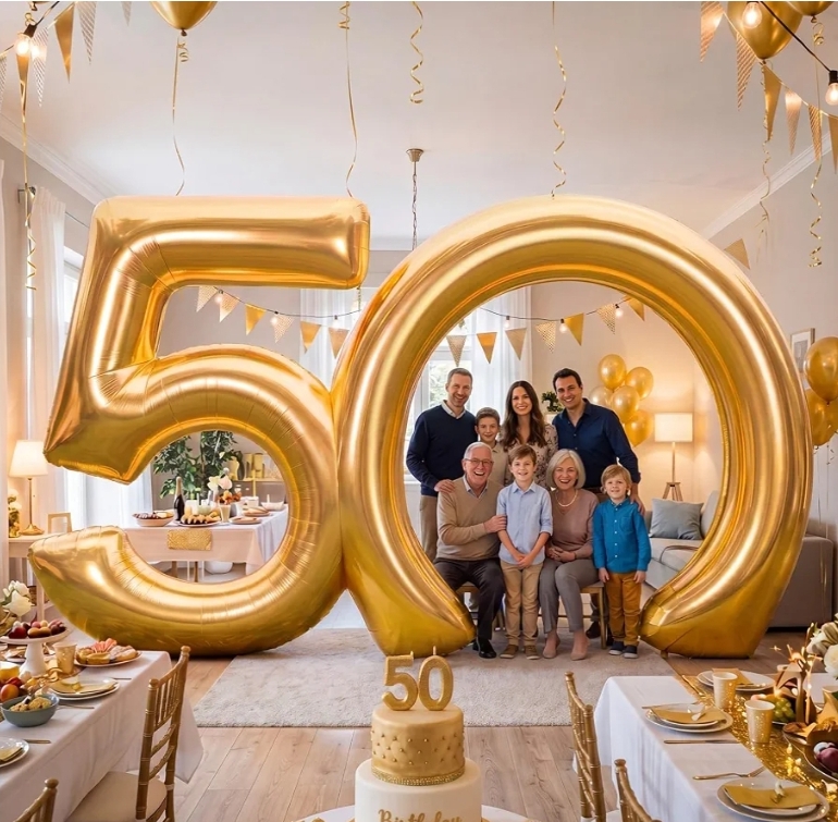 Inflatable Arch 50th Anniversary Gold - Image 4