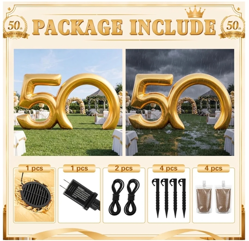 Inflatable Arch 50th Anniversary Gold - Image 6
