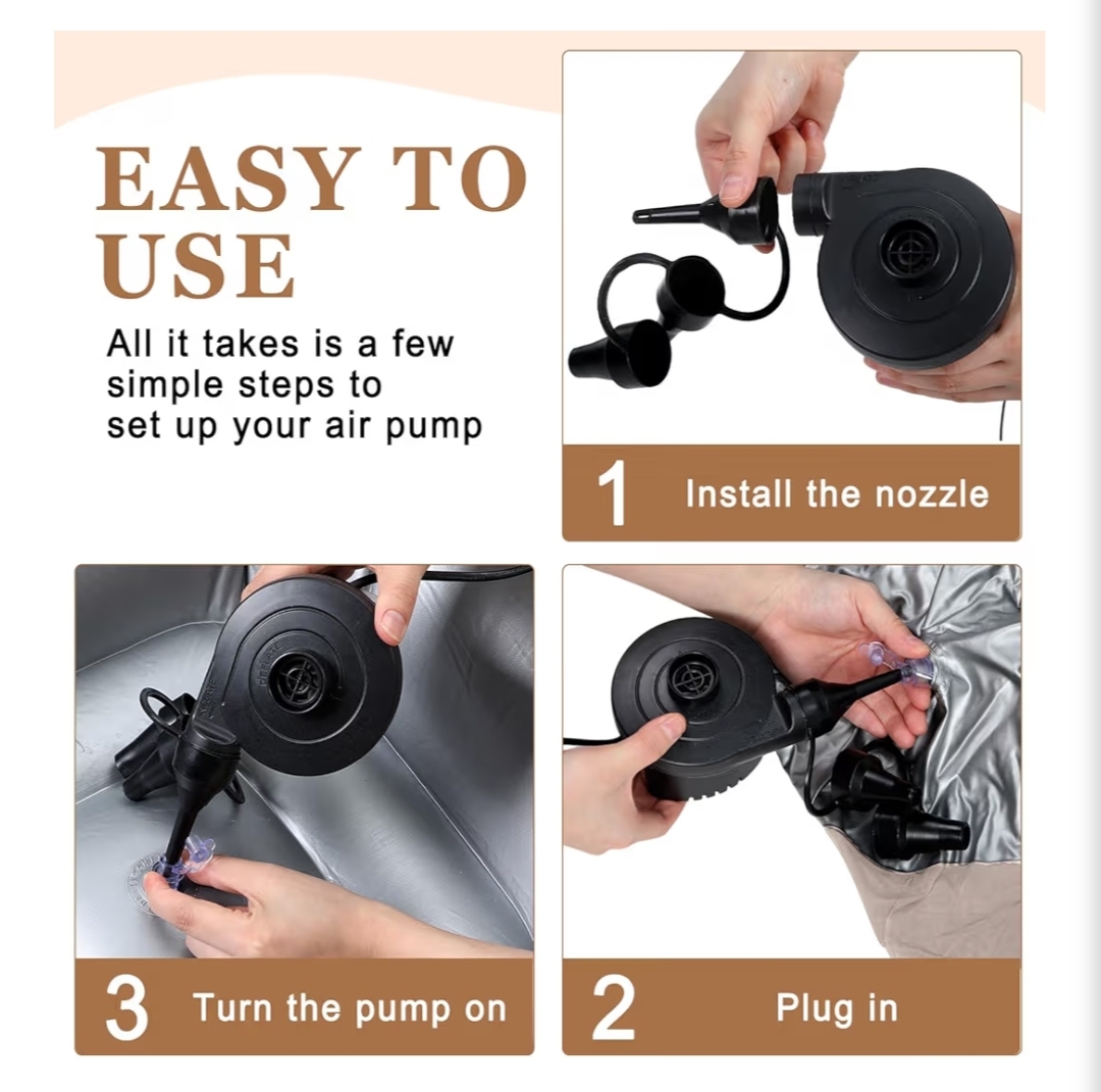 6 Pcs Inflatable Bean Bag Chair, Air Pump,Coffee - Image 8