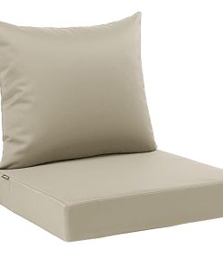 Outdoor Patio Seat Cushions Set, 24 x 24 Inch, Waterproof, Beige