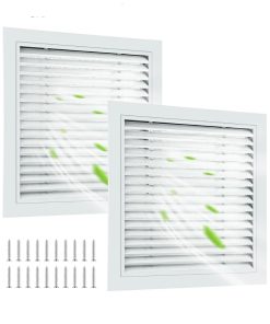 2 Pcs 26" x 26" Gable Vent Aluminum Alloy Wall Vents Shed Attic Vent with Screen Return Air Grill