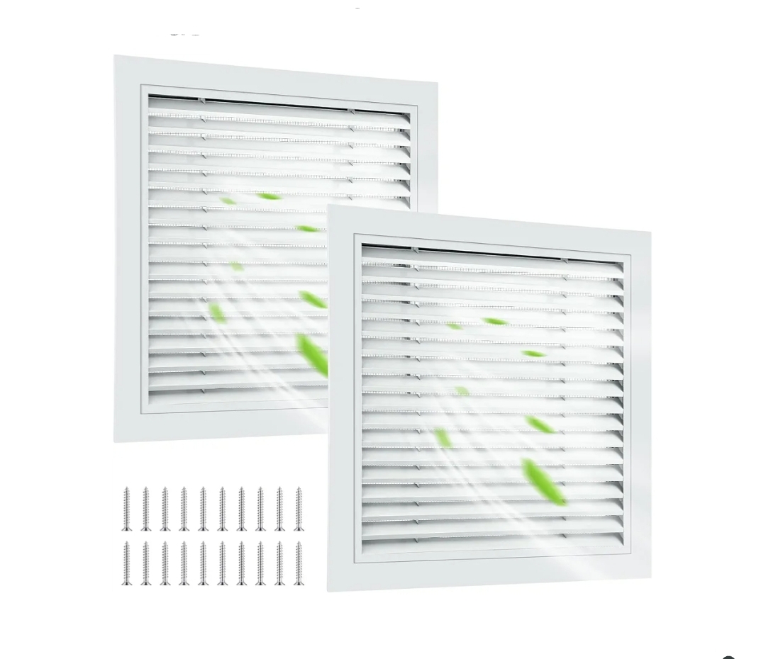 2 Pcs 26" x 26" Gable Vent Aluminum Alloy Wall Vents Shed Attic Vent with Screen Return Air Grill