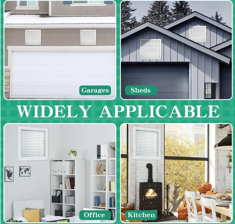 2 Pcs 26" x 26" Gable Vent Aluminum Alloy Wall Vents Shed Attic Vent with Screen Return Air Grill - Image 9