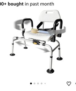 360 Max Comfort Swivel Shower Chair & Transfer Bench, Extra-Wide 360lb Capacity, Non-Slip & Padded Arms