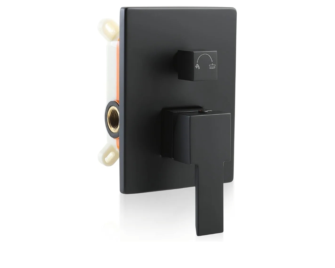 Shower Valve Matte Black Dual Function Shower Valve Replacement Wall Mount Single-Handle