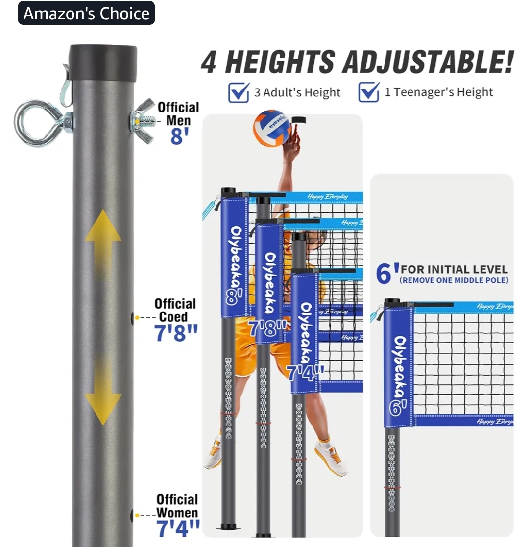 32FT Portable Outdoor Volleyball Net Set for Backyard, Beach - Image 6