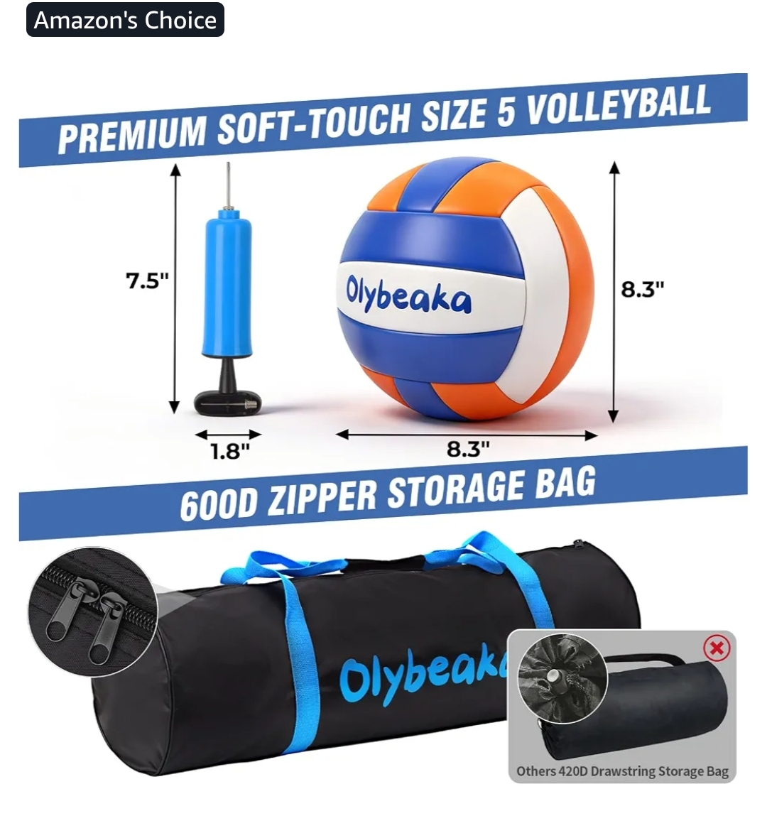 32FT Portable Outdoor Volleyball Net Set for Backyard, Beach - Image 5