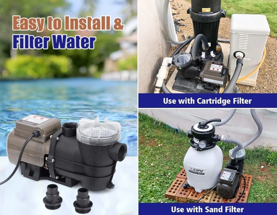 Pool Pump with Timer 2700GPH 115V Powerful Self Priming Above Ground Swimming Pool Pump 0.35HP - Image 9