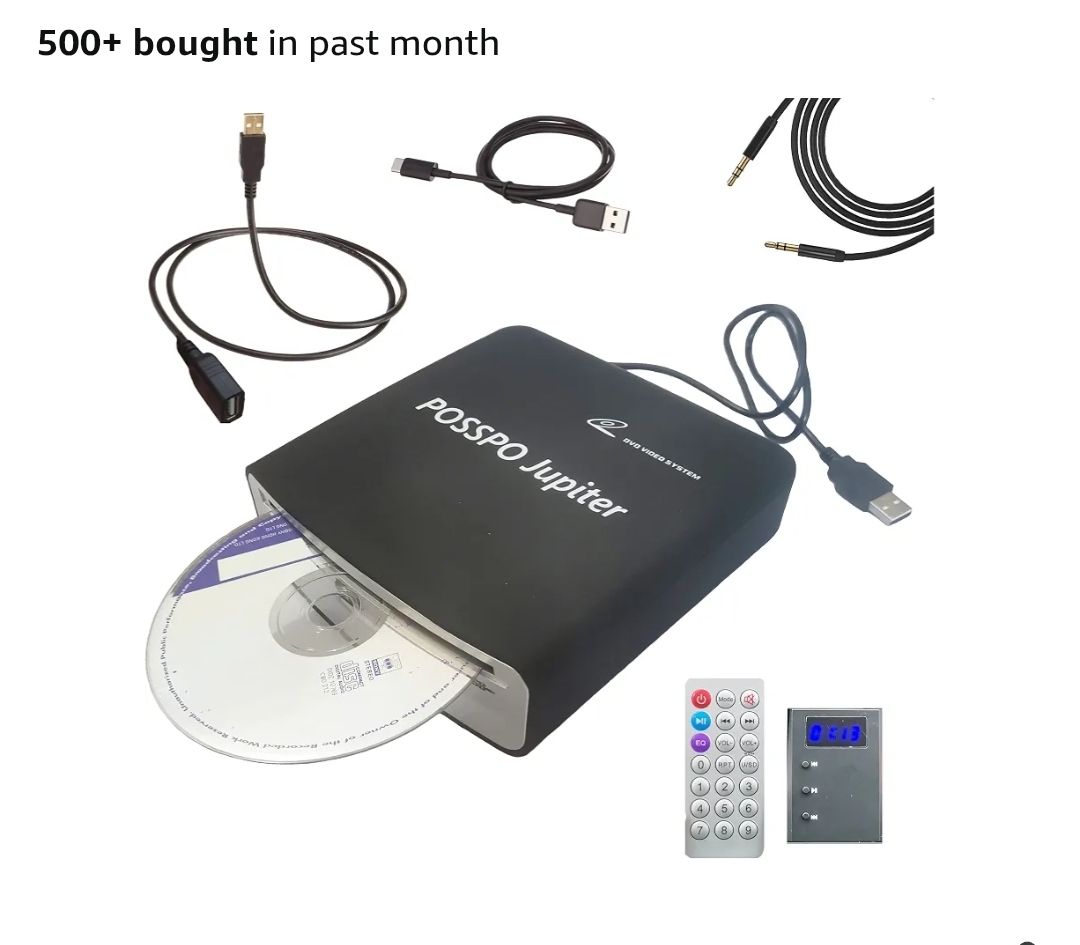 Jupiter USB CD Player for Car Auto Portable, DVD for PC, Support AUX