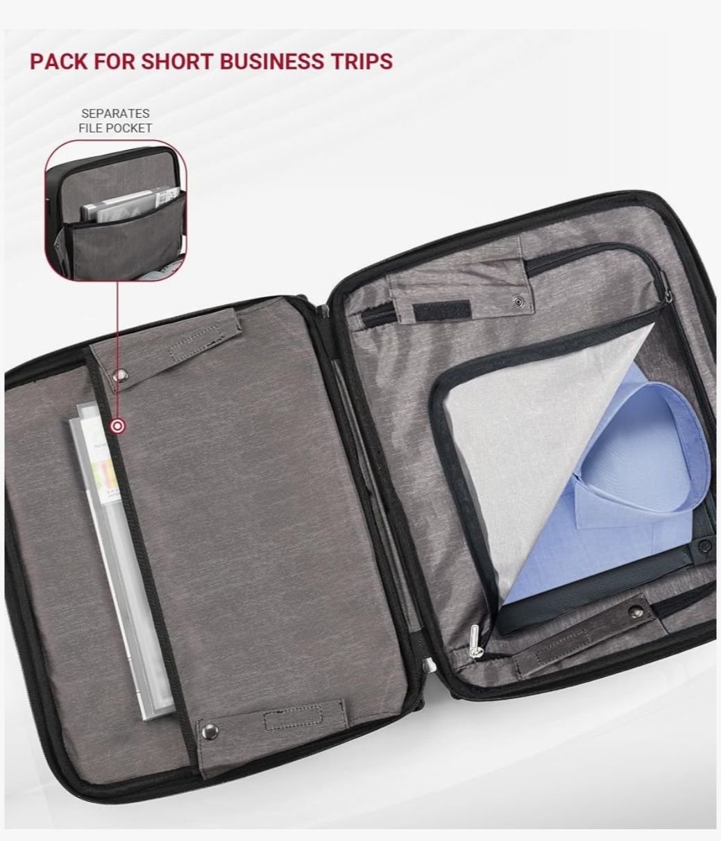 Rigid Frame Rolling Laptop Bag on Wheels, Rolling Briefcase with USB & Type-C Charging Port, Water Resistant Rolling Computer Bag for 17.3 Inch Laptop, Work Travel and Business - Image 6