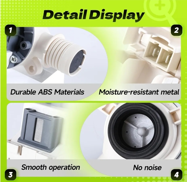 W11399437 W11259498 Washer Drain Pump Assembly Compatible with Whirlpool Maytag Kenmore Crosley - Image 8