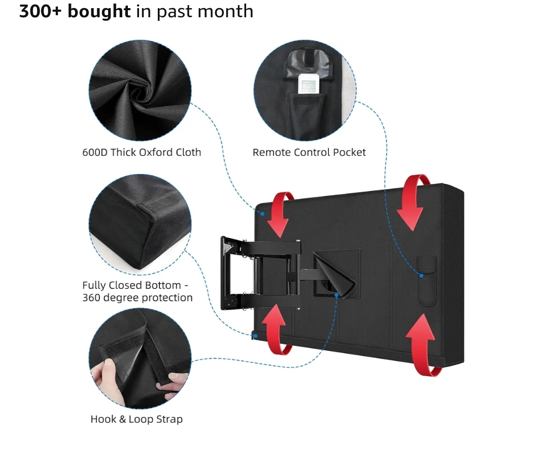Outdoor TV Cover 60 to 65 inch Weatherproof, 600D Waterproof Full Protection TV Outdoor Covers - Image 3