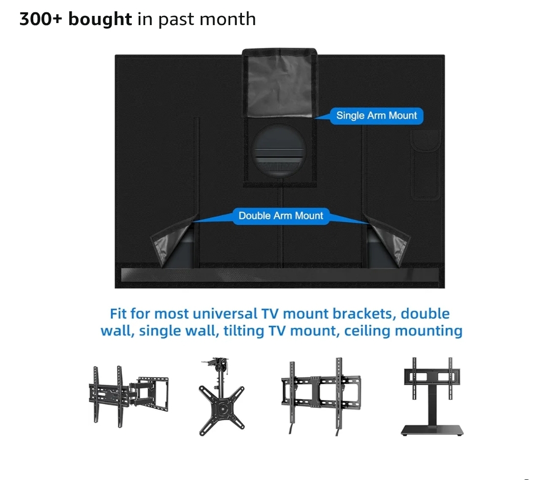 Outdoor TV Cover 60 to 65 inch Weatherproof, 600D Waterproof Full Protection TV Outdoor Covers - Image 4