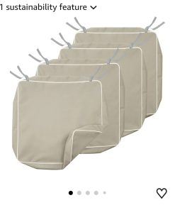 Porch Shield Patio Seat Cushion Covers 4 Packs, 24"x24"x4", Beige