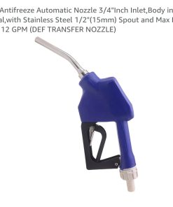 DEF/Antifreeze Automatic Nozzle 3/4"Inch Inlet,Body in Acetal,with Stainless Steel 1/2"(15mm) Spout and Max Flow Rate 12 GPM (DEF TRANSFER NOZZLE)