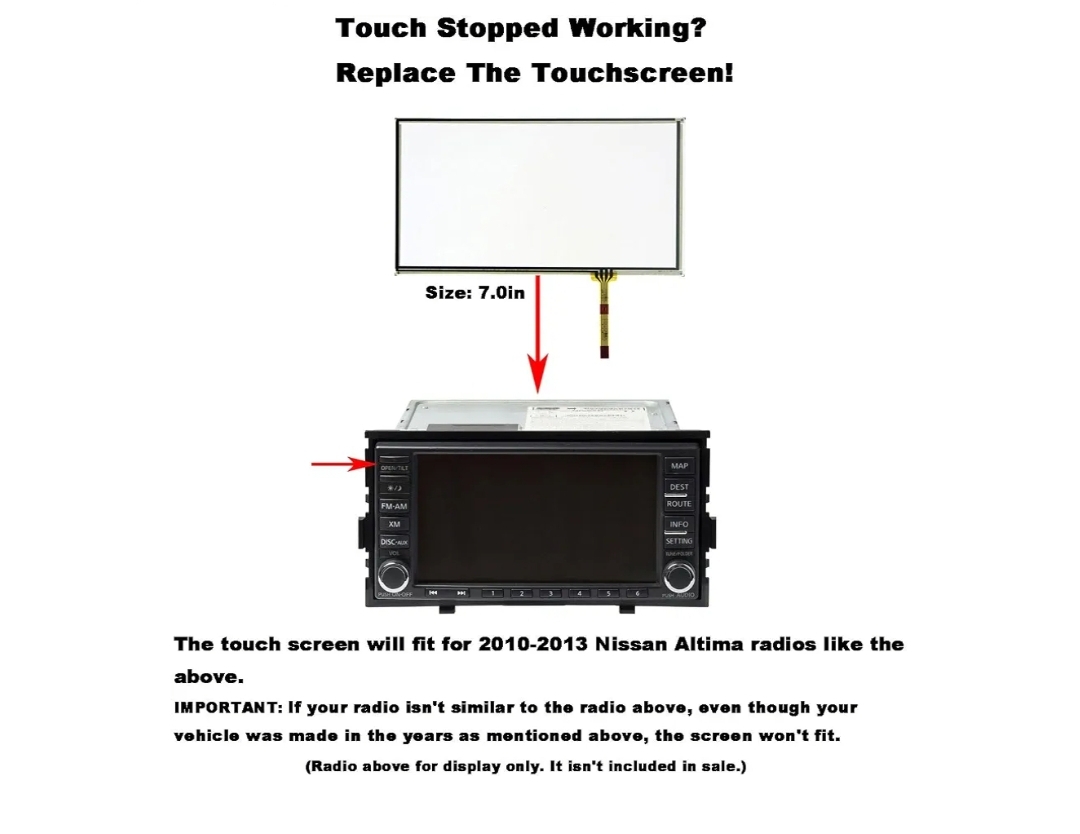 Touchscreen Digitizer Fit For Nissan Sentra Versa Altima Leaf Radio - Image 6