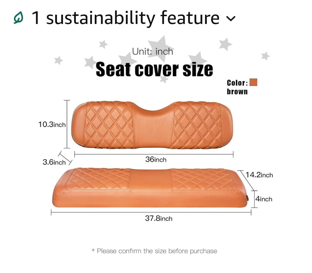 NOKINS Golf Cart Seat Covers Fits Aftermarket Standard Rear Seat Cushion - Image 8