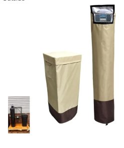 Water Softener Covers for Outside Units, 14''D×64''H Tank Cover, Beige & Tan
