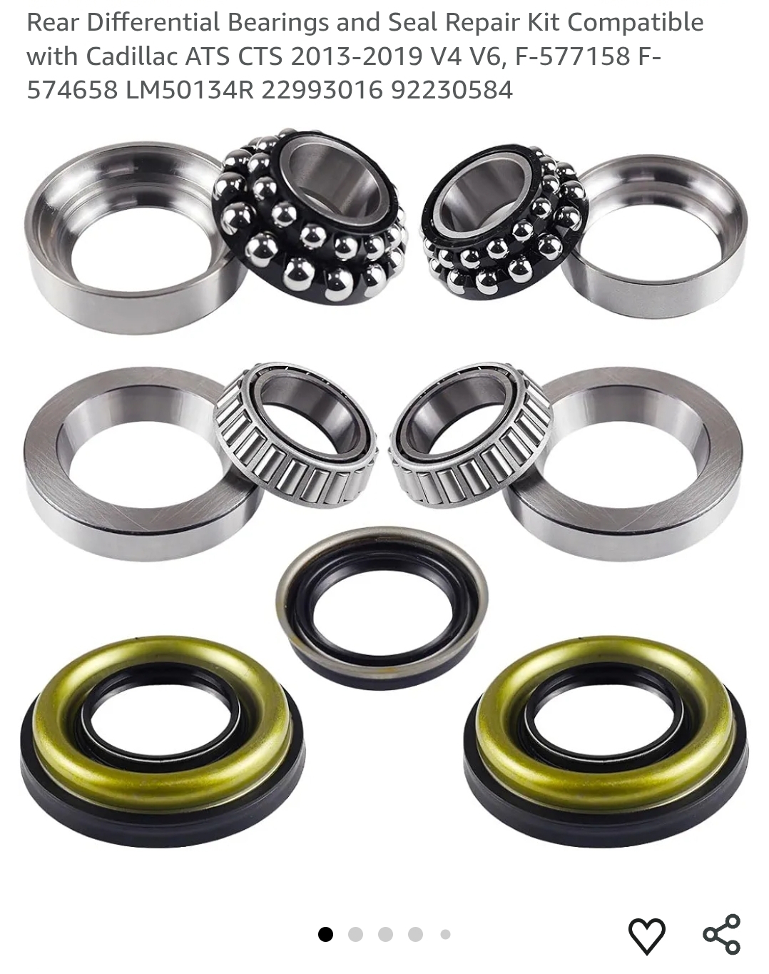 Rear Differential Bearings and Seal Repair Kit