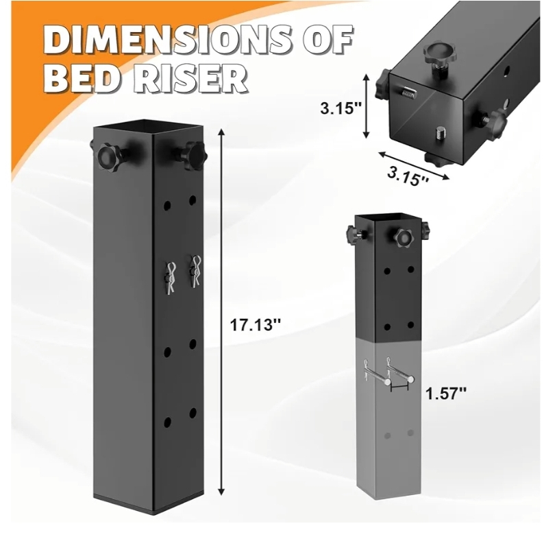 4 Pack College Dorm Bed Risers, 1.5"-3.15" Diameter Heavy Duty Dorm Bed Extender with 4 Levels - Image 7