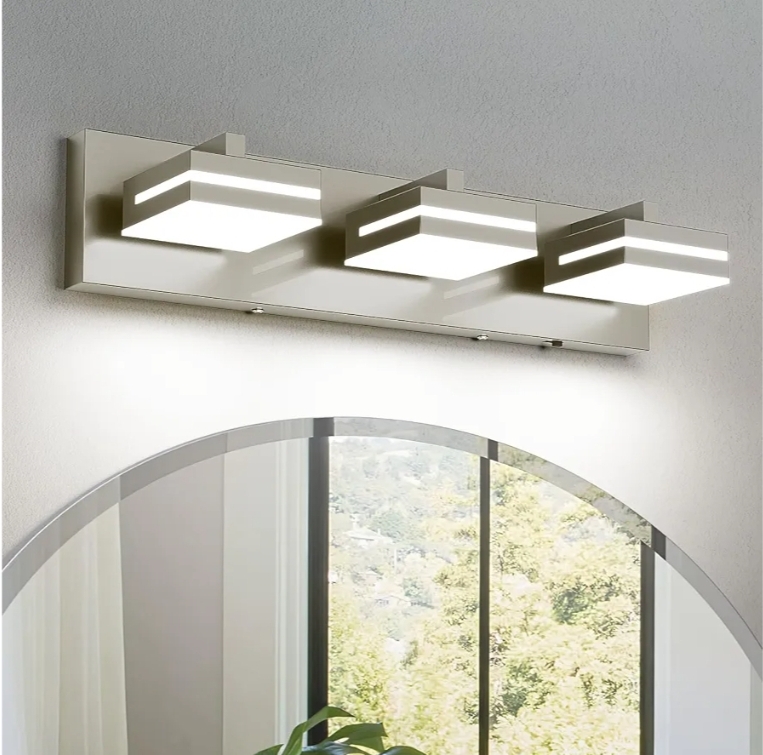 Brushed Nickel Vanity Lights for Bathroom Light Fixtures (3-Light, 19.69-Inch)