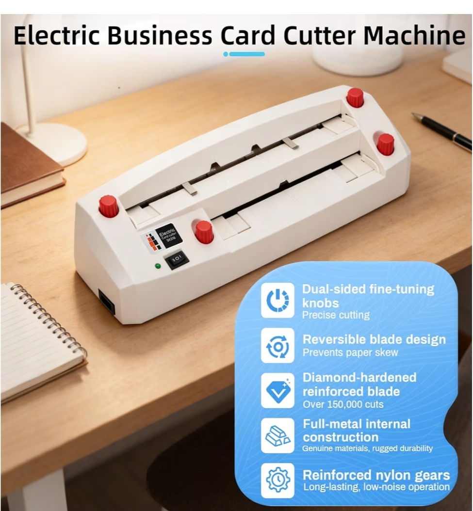 Electric Business Card Cutter for 3.5"x2.1" (90*54mm) Standard-Size Cards, Automatic Business Card Cutter - Image 6