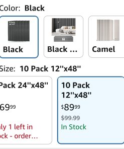 Alternative view of Acoustic Panels, 48" X 12" X 0.35", Black, 10 Pack