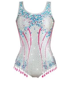 Sequin Bodysuit Swimsuit Sparkle Costume Tour Outfit Halloween Cosplay For Women Girls-Large