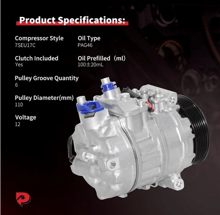 A/C Compressor with Clutch Compatible with Mercedes-Benz - Image 6