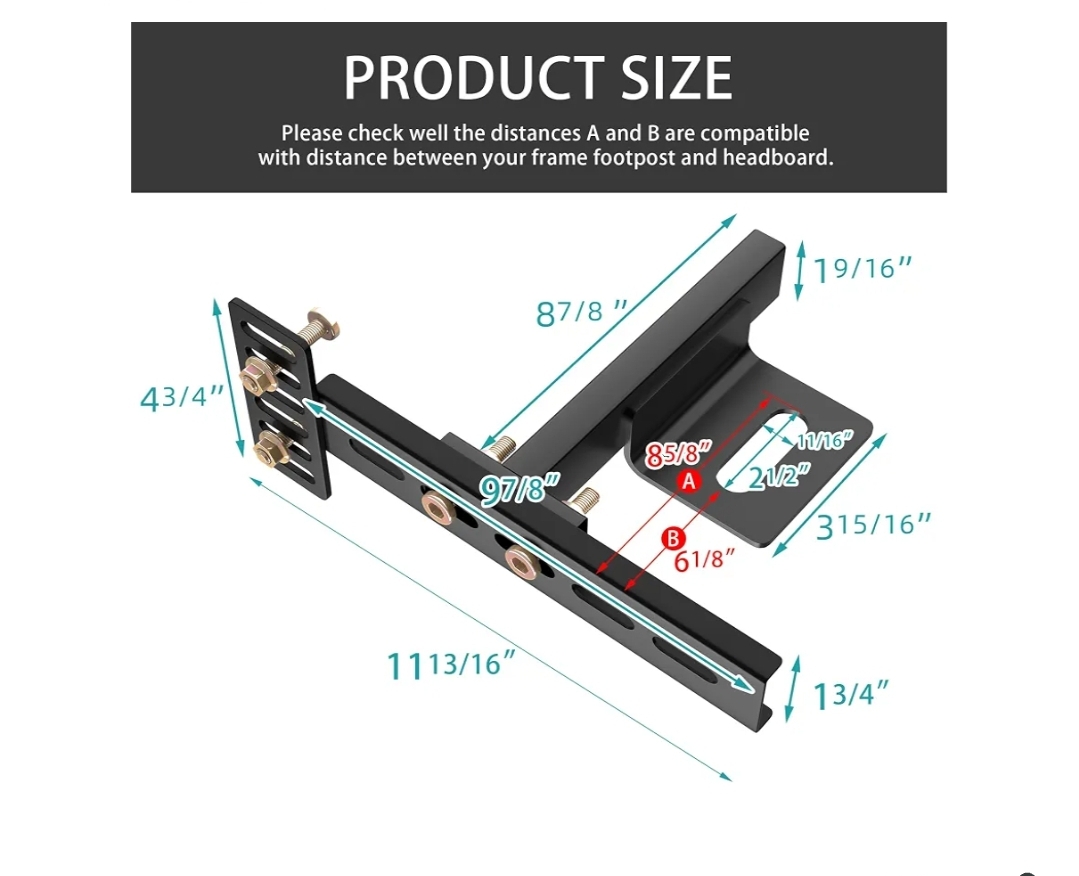 Headboard Brackets for Metal Bed Frame Adjustable Brackets for Headboard - Image 12
