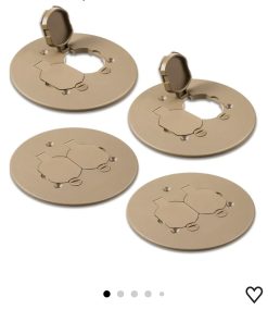 4pk 4" Diameter Plastic Duplex Floor Outlet Cover Plate Weatherproof Replacement