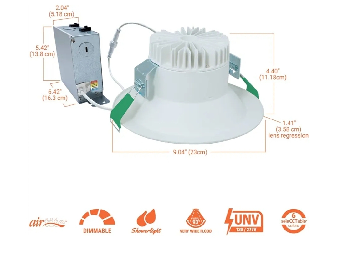 LCR 8 inch Recessed Smooth Canless LED Downlight, 5000 Lumens, 6CCT - Image 5