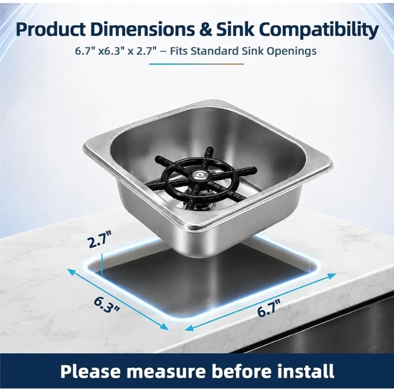 Pitcher Rinser & Glass Rinser for Kitchen Sink, 6.3" x 6.7" x 2.7" - Image 9