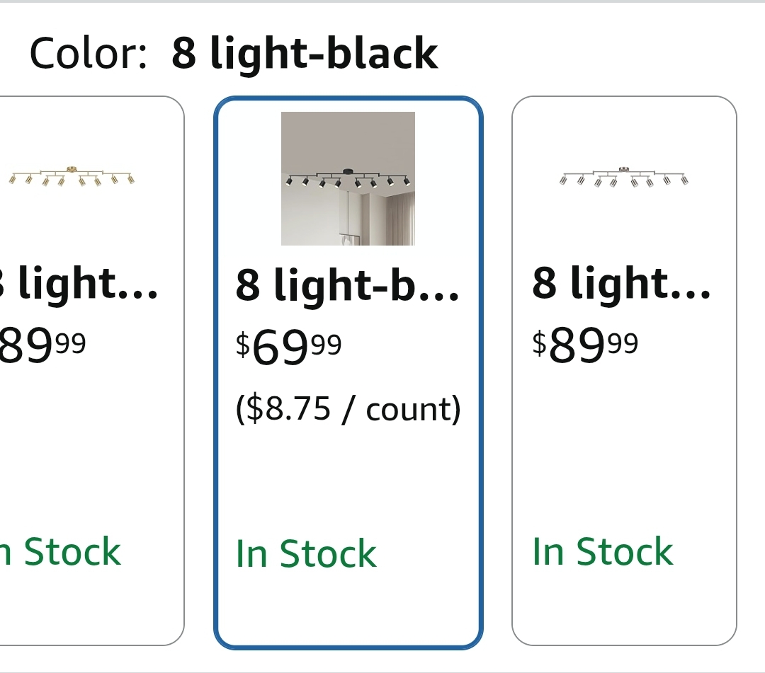 8 Light Track Lighting Fixtures Ceiling, Matte Black Kichen Track Lighting Fixtures - Image 12
