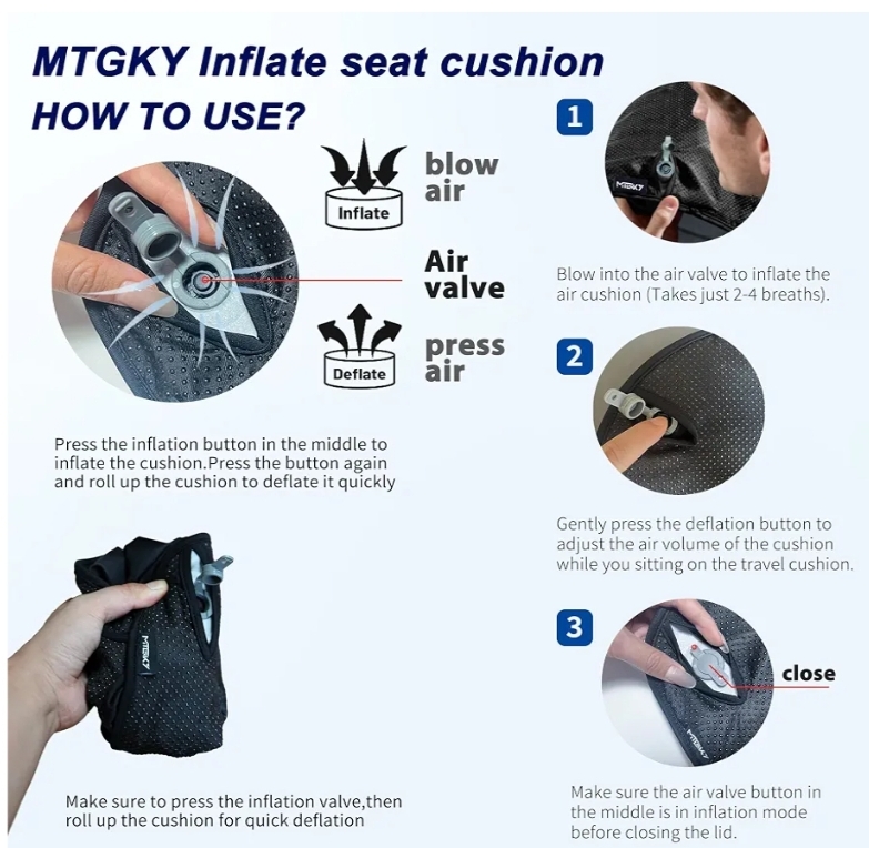 Travel Cushion for Long Flights – Inflatable Airplane Seat Cushion - Image 9