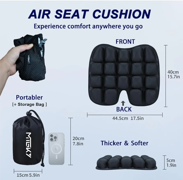 Travel Cushion for Long Flights – Inflatable Airplane Seat Cushion - Image 10