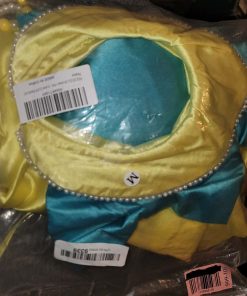 Alternative view of Women Princess Dress Long Sleeve Yellow Gown Necklace Headwear Halloween Cosplay Costume Outfit, Medium