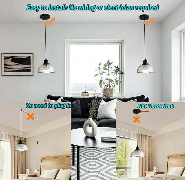 Battery Operated Pendant Lights Set Of Two,10000 MAh Rechargeable Hanging Light Over 50 Hours Battery Life,RGB Dimmable - Image 4