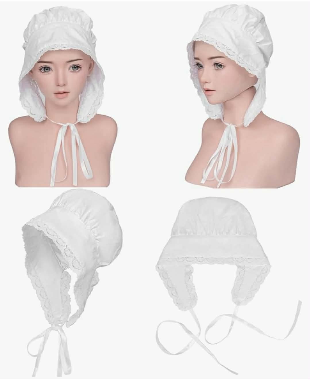 Shepherdess Costume Set with White Bonnet, Plush Sheep Bag, Shepherd's Crook (Bonnet+Sheep Bag+Sheephook) - Image 6