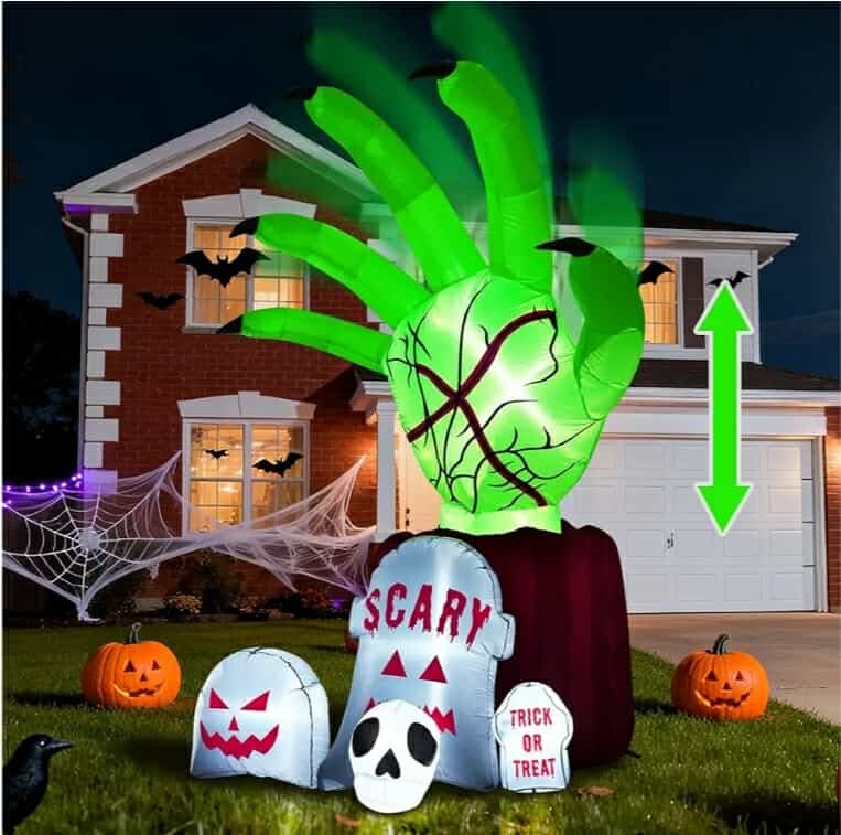 8.6 FT Halloween Inflatables Decorations Outdoor - Zombie Hand Animated Blow Ups Yard Decoration Animatronic - Image 7