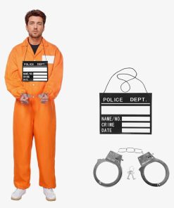 4 PCS Jail Halloween Costume Handcuffs Fancy Dress, XL