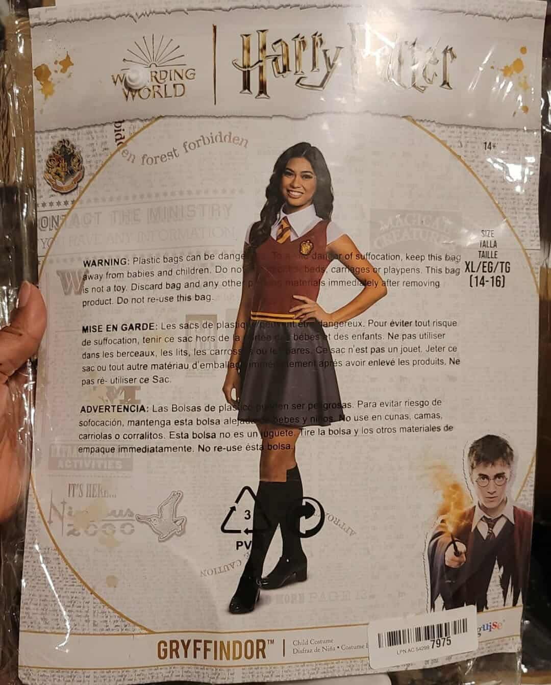 Harry Potter Dress Skirt, Teen and Tween Official Hogwarts Wizarding World Costume Dress with Collar and Tie, XL - Image 2